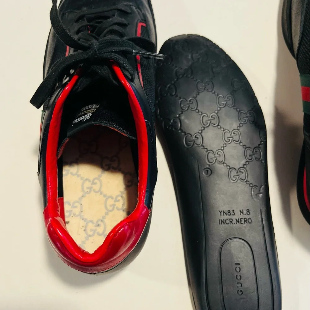 Gucci Vintage Tennis 83 Web Low Top Men’s Sneakers Size 7 - Picture 8 of 8